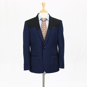 M151 42S Blue Solid 1-Button Sport Coat Blazer Jacket V373